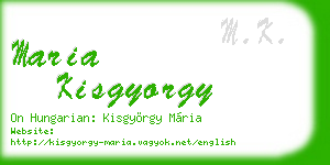 maria kisgyorgy business card